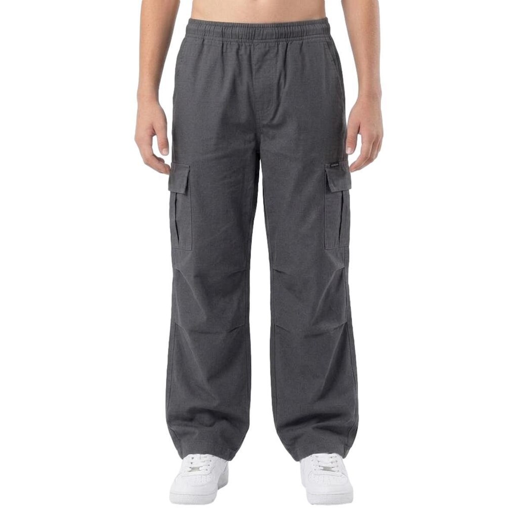 Calça Cargo Juvenil Sarja Elástico Na Cintura Via Lance