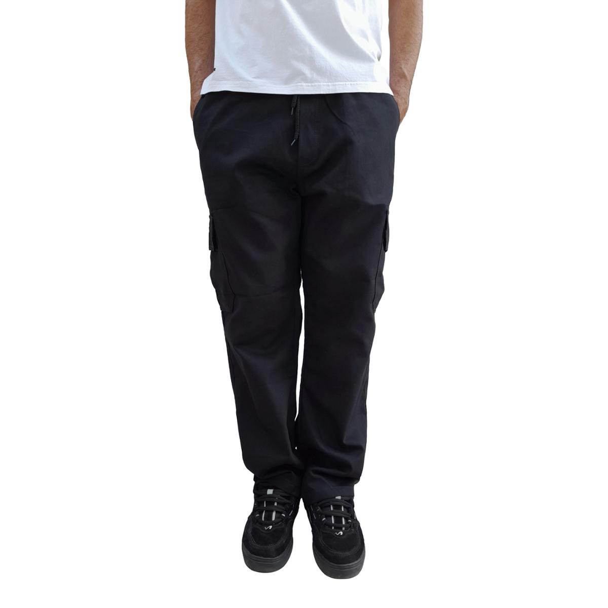 Calça Cargo Masculina Premium Bolso Lateral Skate Militar Preto