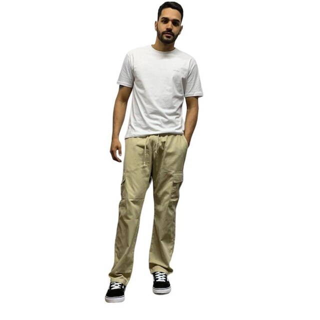 Calça Cargo Reta Bege Chronic