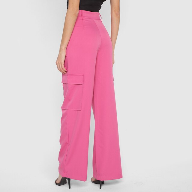 Calça Cargo Road Mel Cintura Alta Feminina