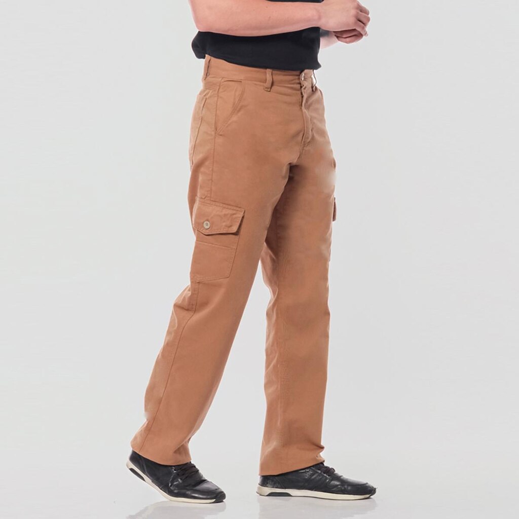 Calça Cargo Sarja Masculina Larga 7888