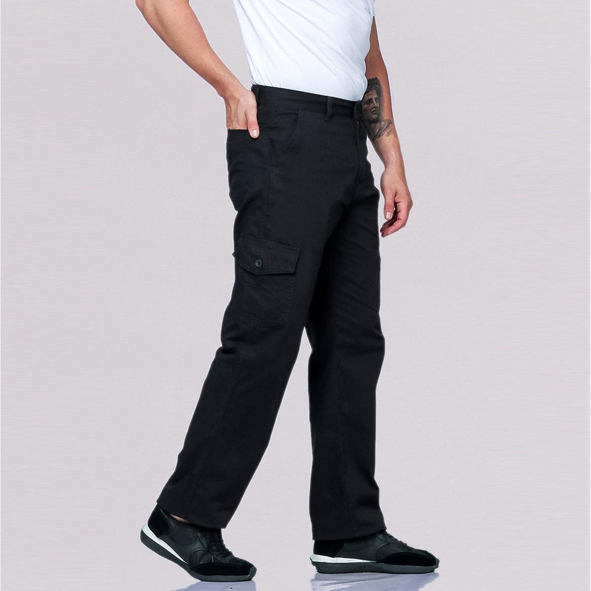 Calça Cargo Sarja Masculina Larga 7888 Menor preço em Calça Cargo Sarja Masculina Larga 7888