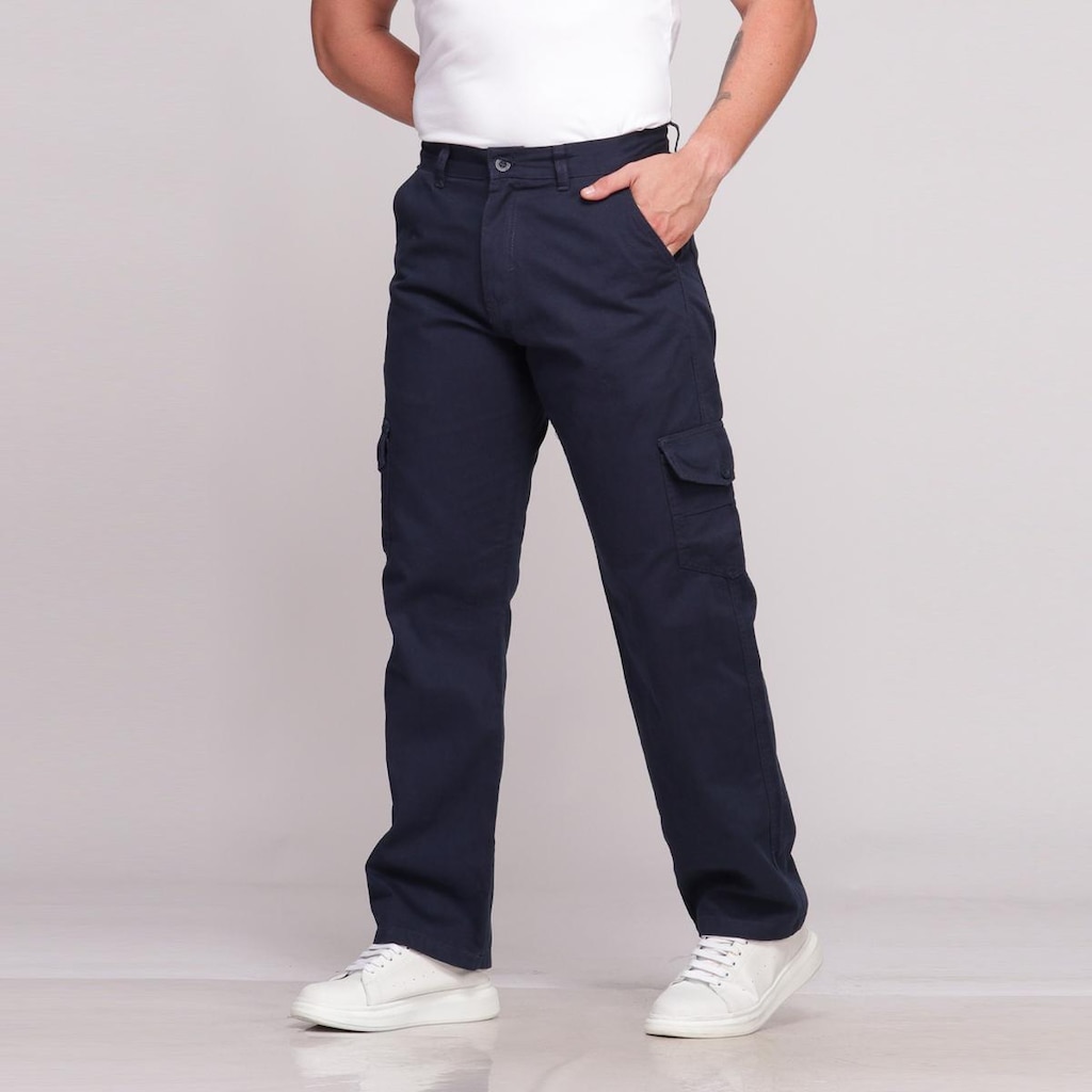Calça Cargo Sarja Masculina Larga 7888