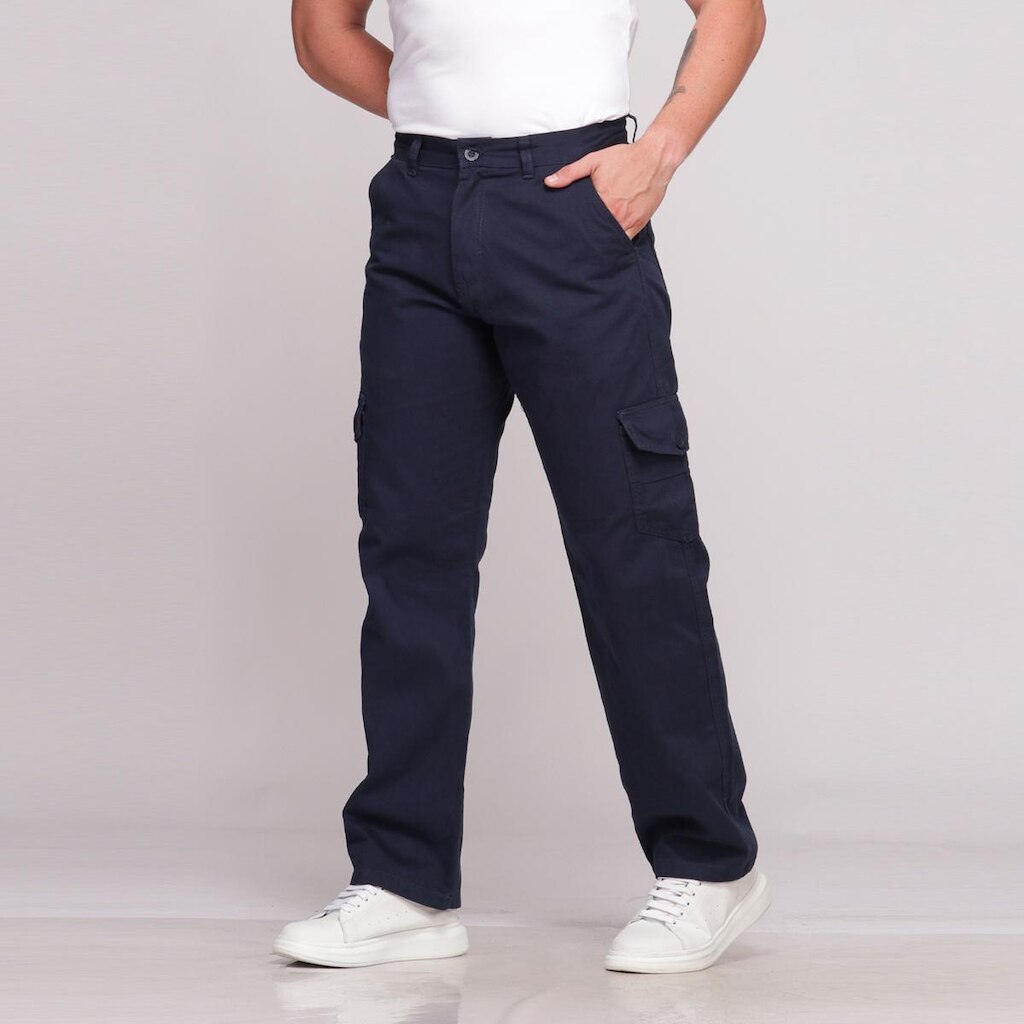 Calça Cargo Sarja Masculina Larga 7888
