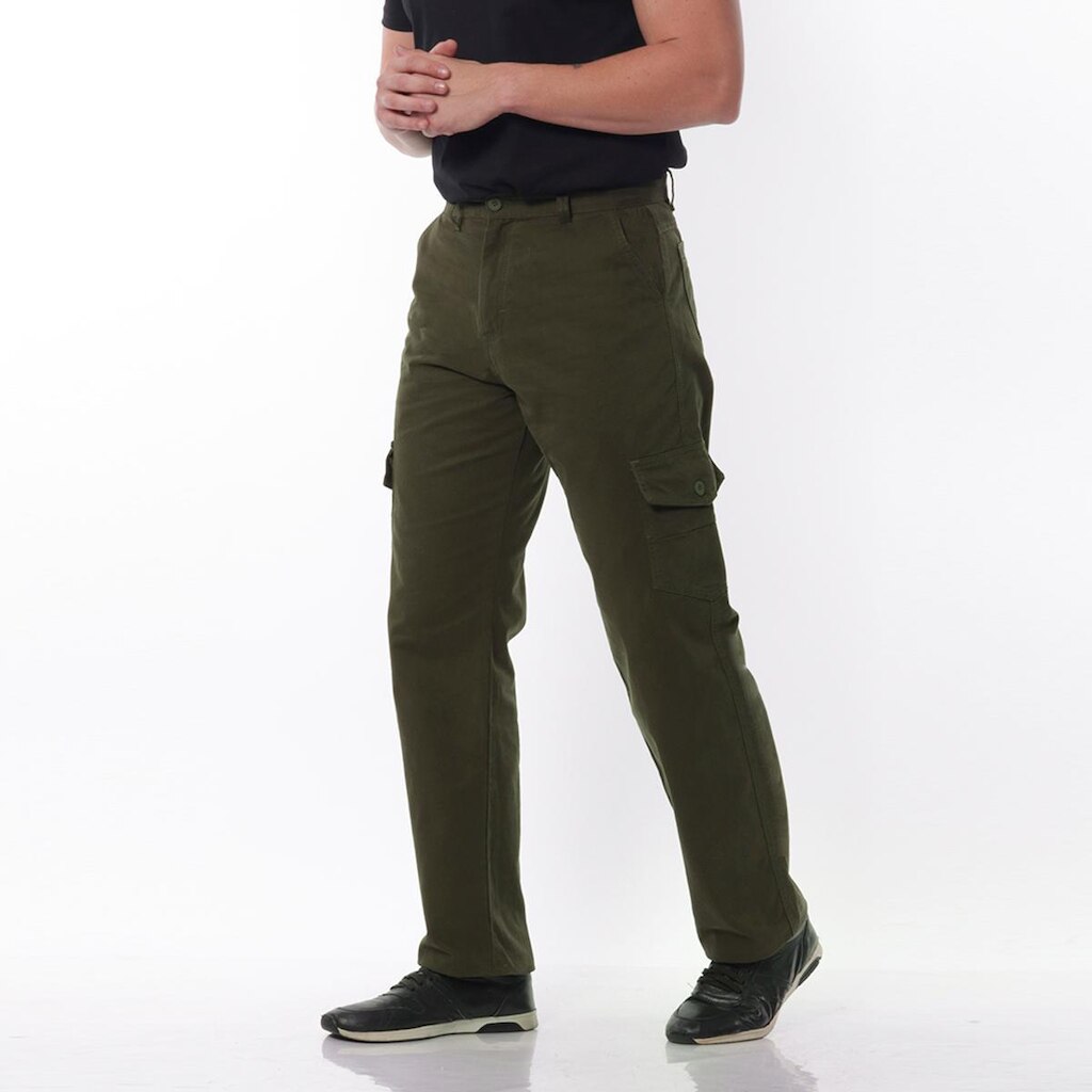 Calça Cargo Sarja Masculina Larga 7888