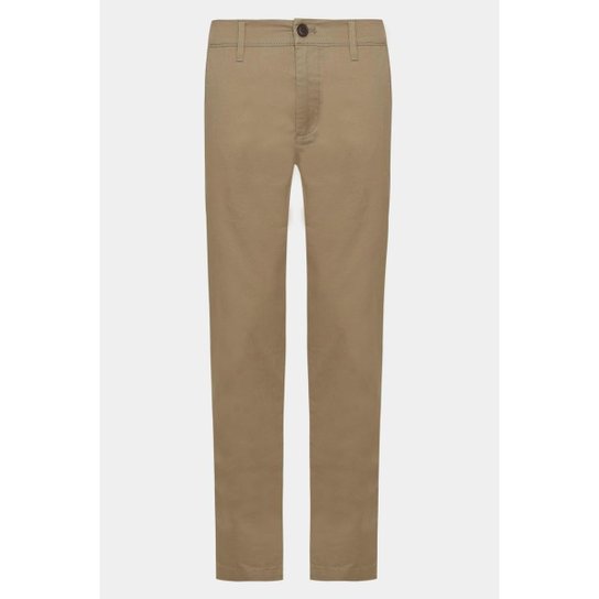 Calca Chino Algodão Premium Básica Caqui