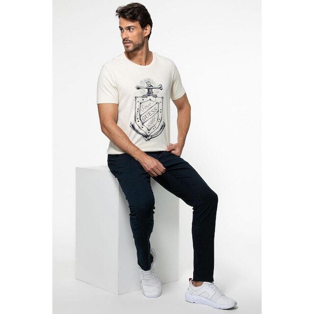 Calça Chino Slim Guess Azul Escuro