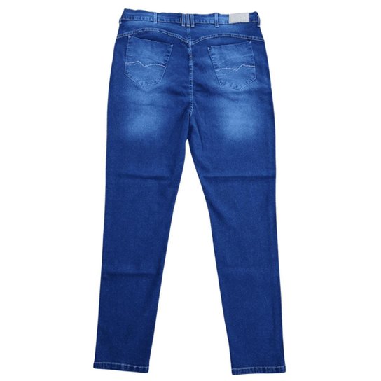 Calça Cigarrete Jeans Elastano Amaciado Destroyed Oversized Plus Size