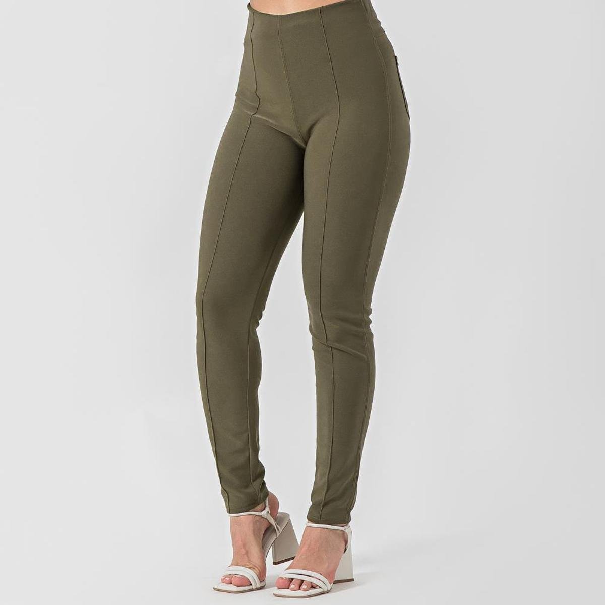 Calça Cigarrete Neoprene C Eagle Rock Recorte Feminina - Preto | Netshoes