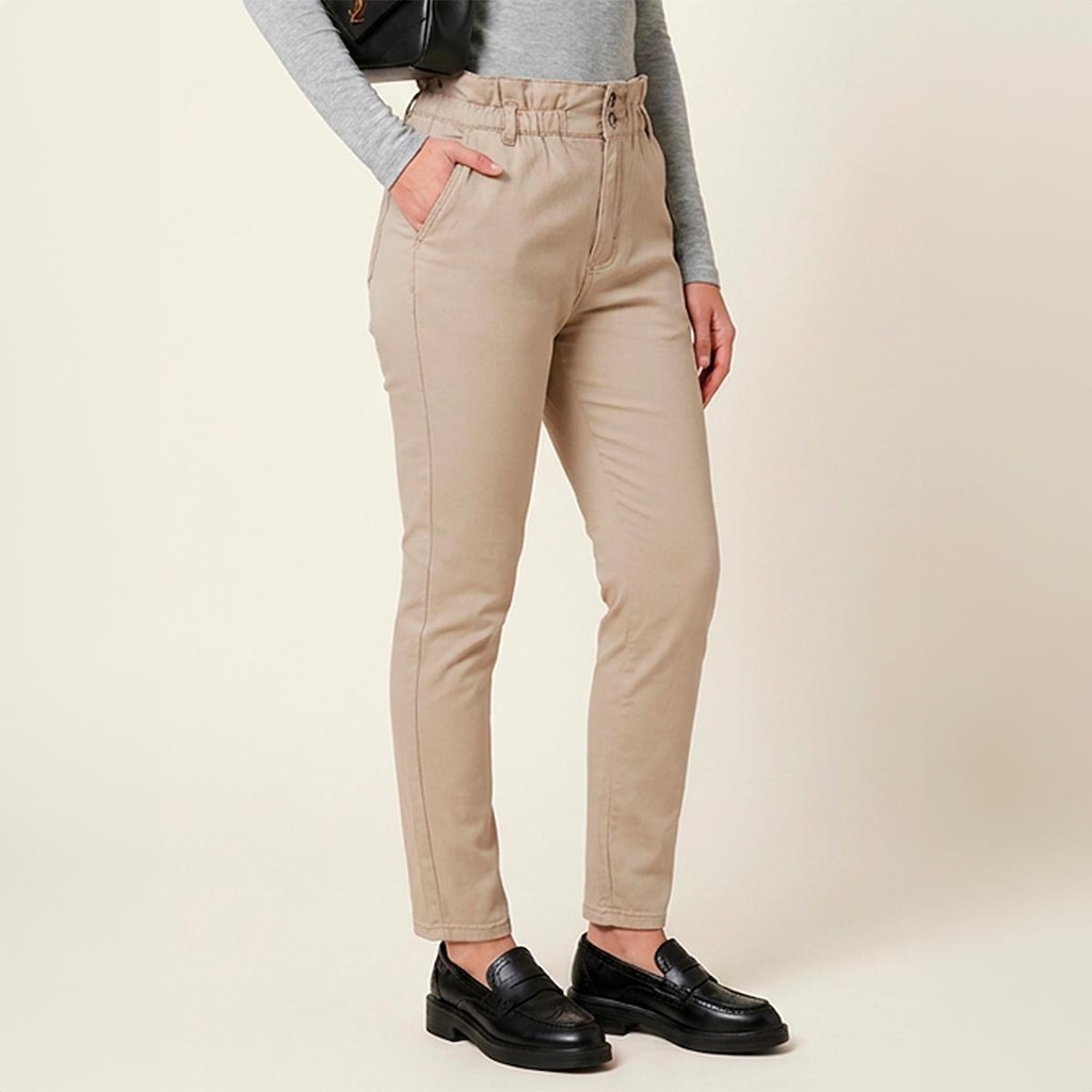 Calça Clochard Feminina Cintura Alta 100% Algodão Skinny