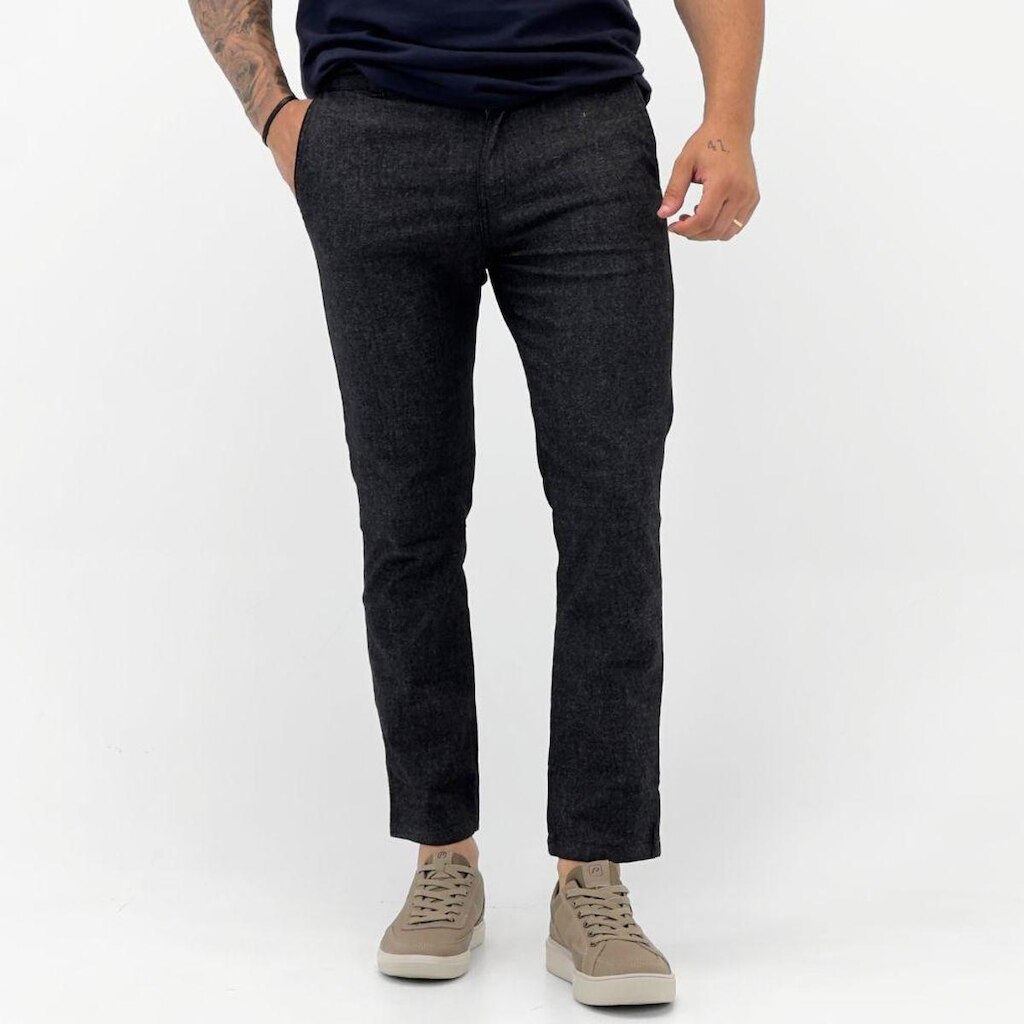 Calça Damyller Chino Slim em Tecido Masculina