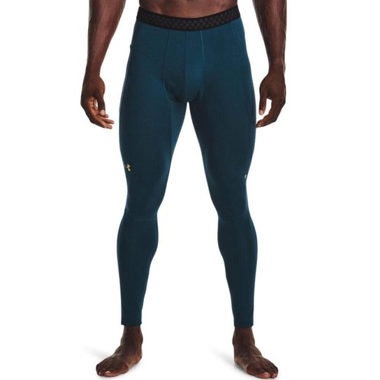 Calça de Compressão Masculina Under Armour ColdGear Rush - Azul Menor preço em Calça de Compressão Masculina Under Armour ColdGear Rush - Azul