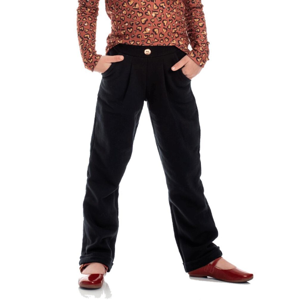Calça de Moletom Feminina com Botão - Patota Toda