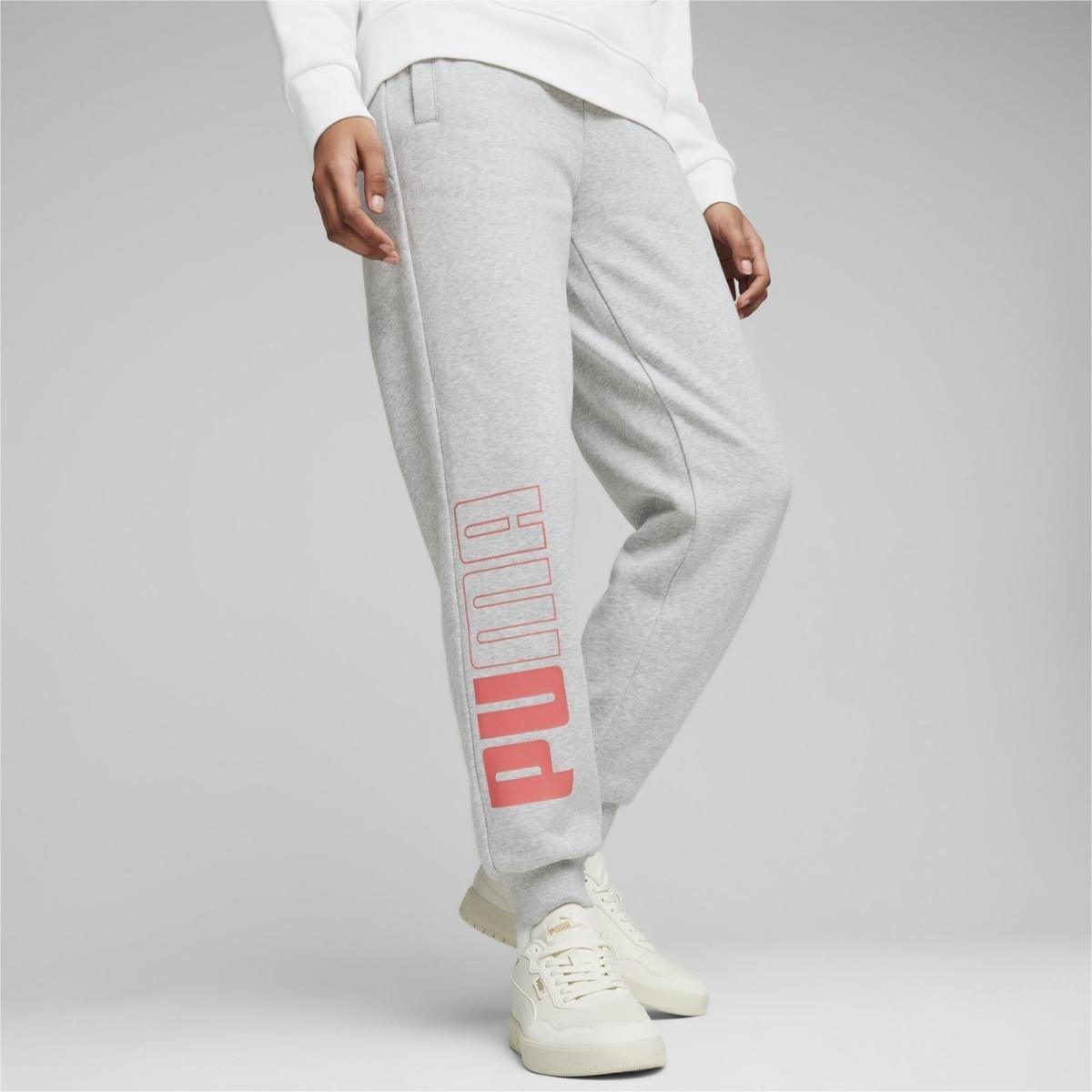 Calça de Moletom PUMA POWER Feminina Cinza Claro Netshoes