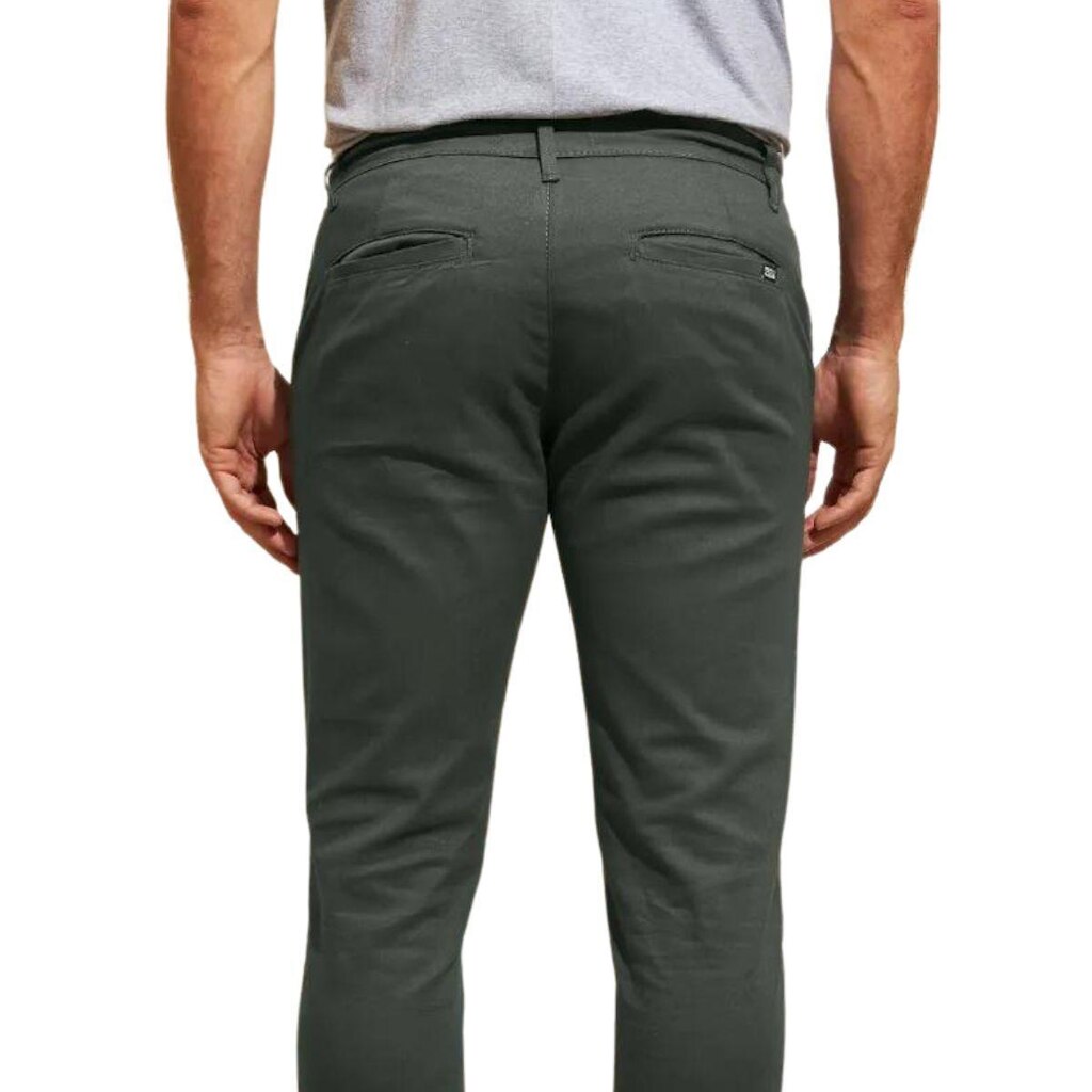 Calça de Sarja Chino Com Bolso Traseiro Embutido Alfaiataria
