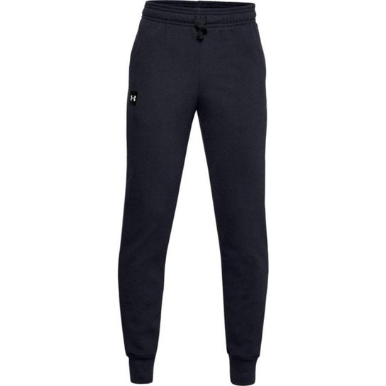 Calça de Treino Infantil Under Armour Rival Fleece Joggers - Preto+Branco Menor preço em Calça de Treino Infantil Under Armour Rival Fleece Joggers - Preto+Branco