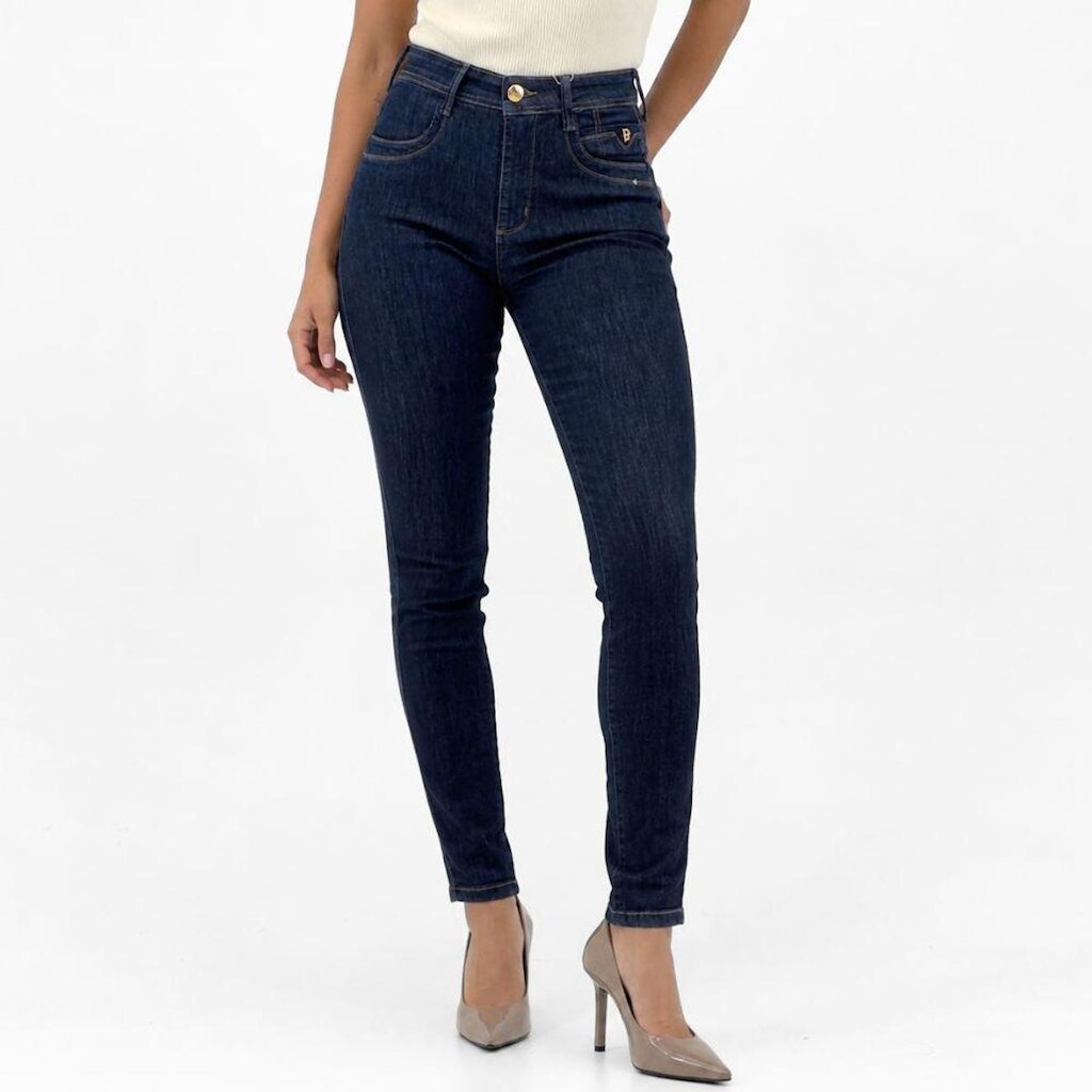 Calça Detox Jeans Skinny Chapa Barriga Feminina