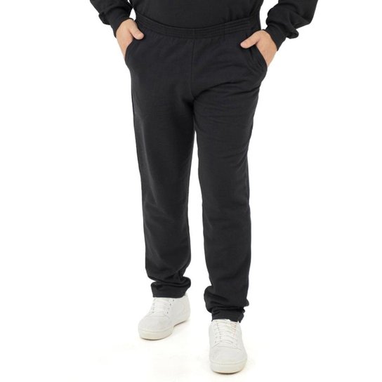 Calça Dpontes Moletom 3 Bolsos Plus Size - Preto Menor preço em Calça Dpontes Moletom 3 Bolsos Plus Size - Preto