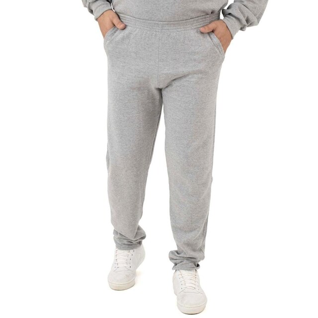 Calça Dpontes Moletom 3 Bolsos Plus Size - Cinza Claro Menor preço em Calça Dpontes Moletom 3 Bolsos Plus Size - Cinza Claro