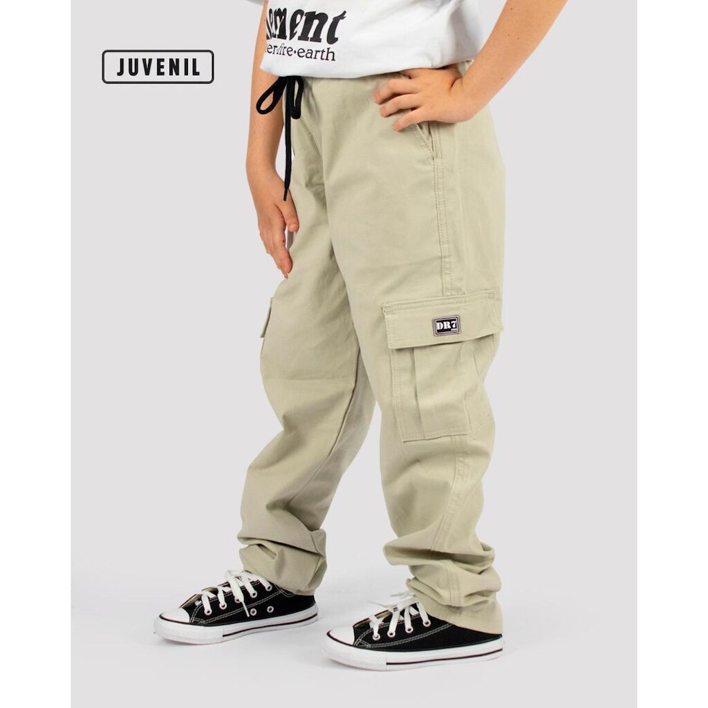 Calça DR7 Street Cargo Juvenil - Areia