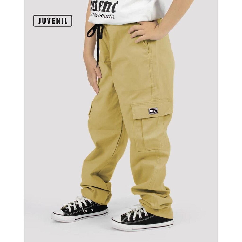 Calça DR7 Street Cargo Juvenil - Caqui
