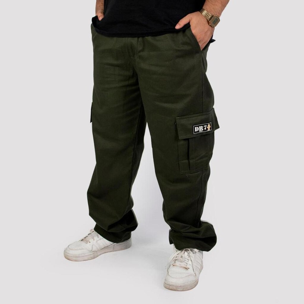 Calça DR7 Street Cargo Logo Hidrante - Verde Musgo