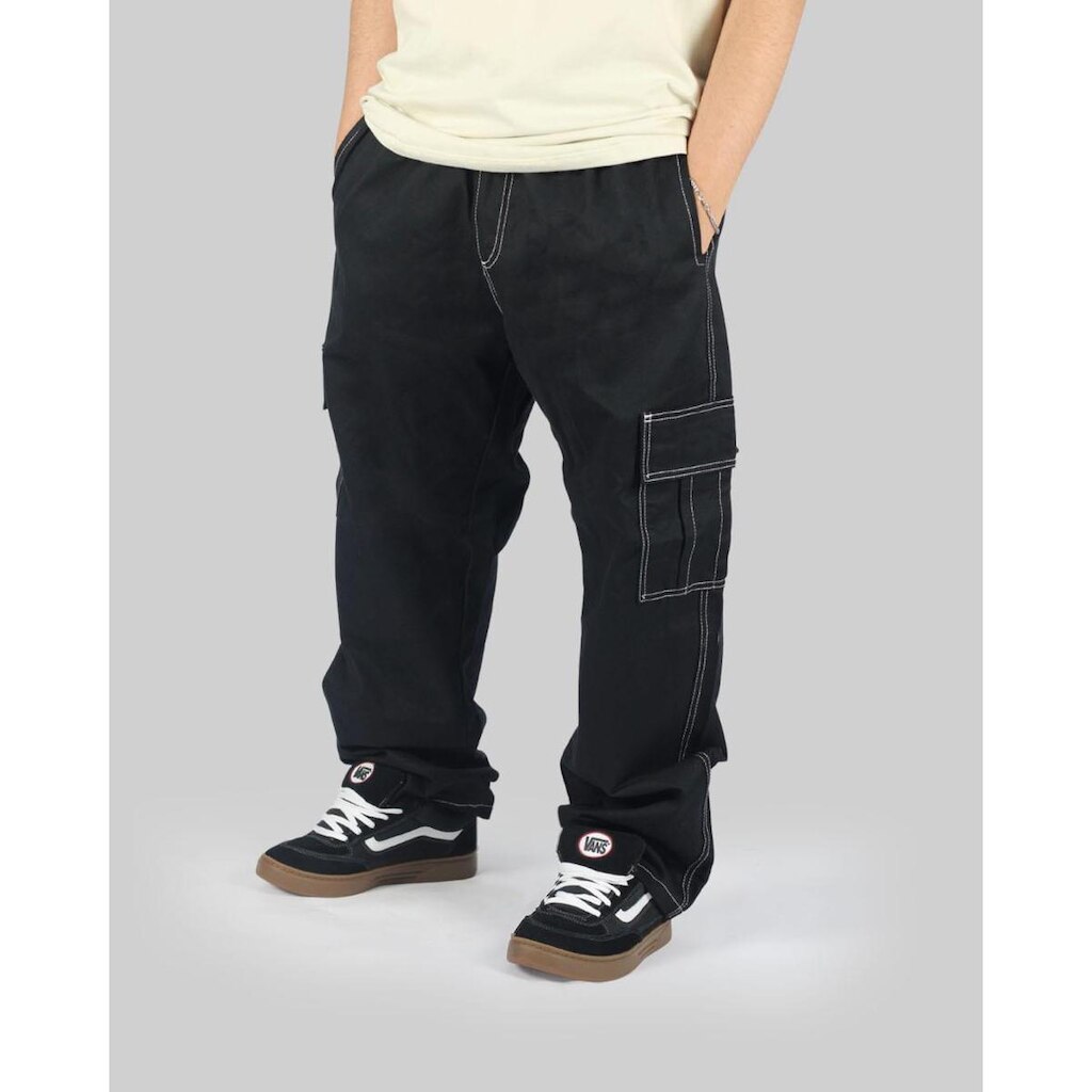 Calça DR7 Street Cargo White Line Rose Rebirth - Preto