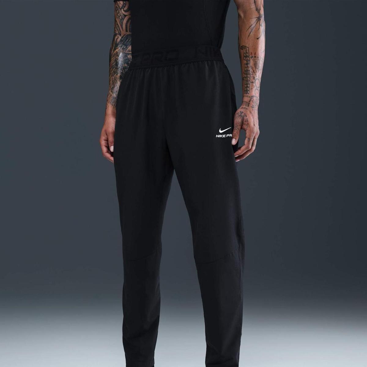 Calça Dri-FIT Nike Pro NPT Masculina - Preto+Branco | Netshoes