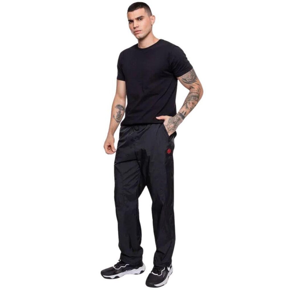 Calça Ecko Sintética Preta  Ziper Leve e Confortável