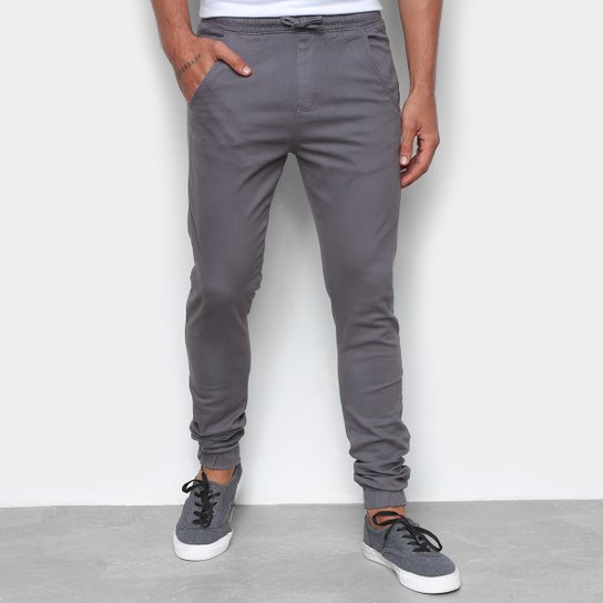 Calça Ecxo Jogger Amarração Masculina - Cinza Menor preço em Calça Ecxo Jogger Amarração Masculina - Cinza