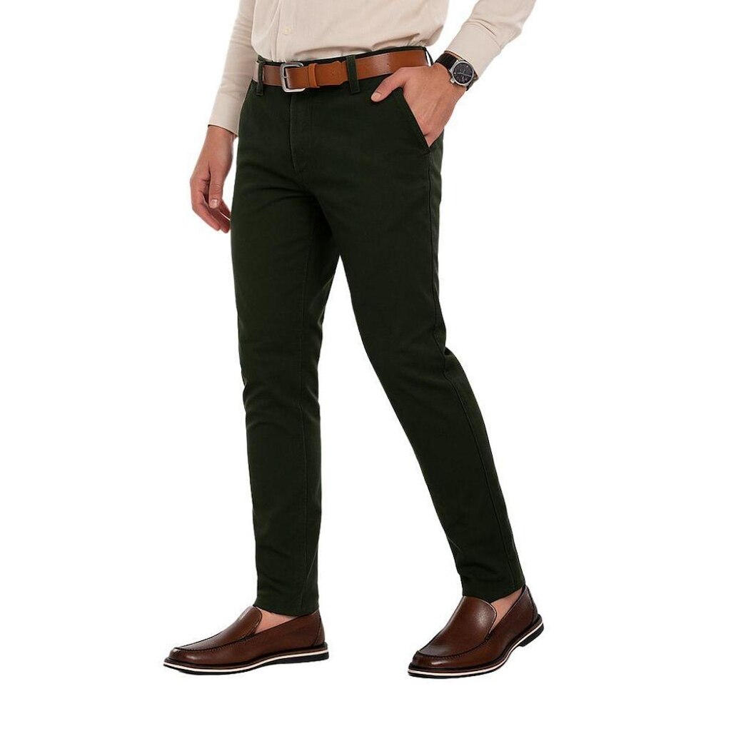 Calça Esporte Fino Masculina Alfaiataria Slim Sarja Com Elastano Medson 
