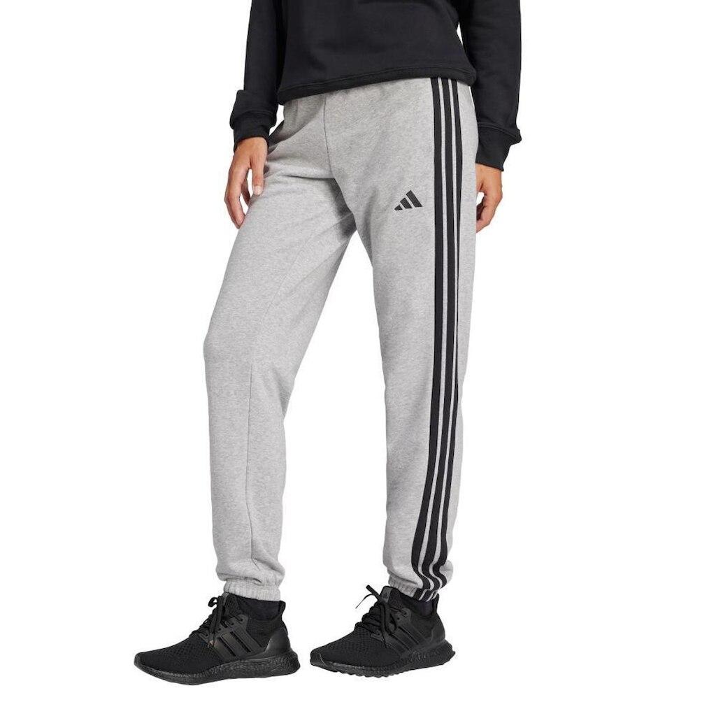 Calça Essentials French Terry Cuffed 3 listras Adidas Feminina