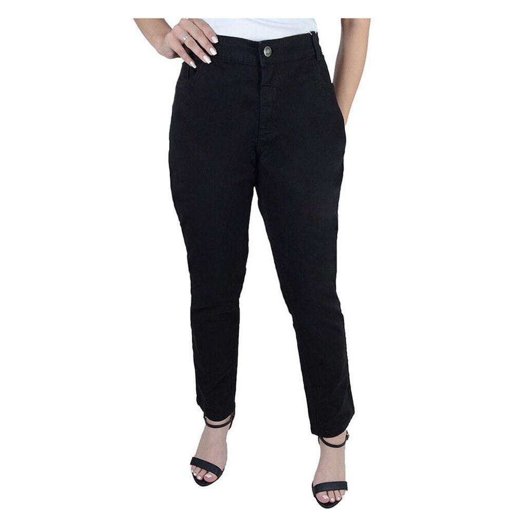 Calça Feminina Area Azul Jeans Cigarrete Preta - CLR5