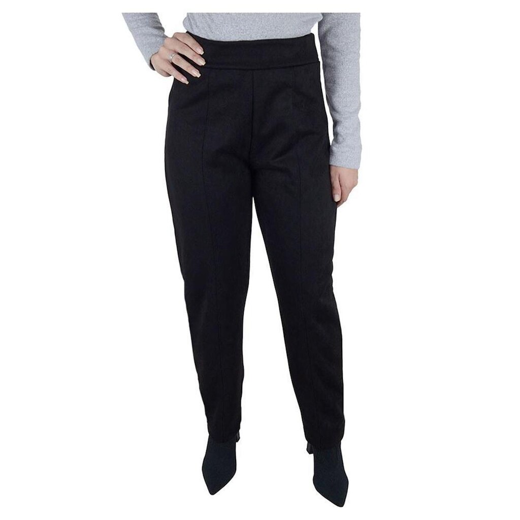 Calça Feminina Averzzy Suede Reta Preta - 6806
