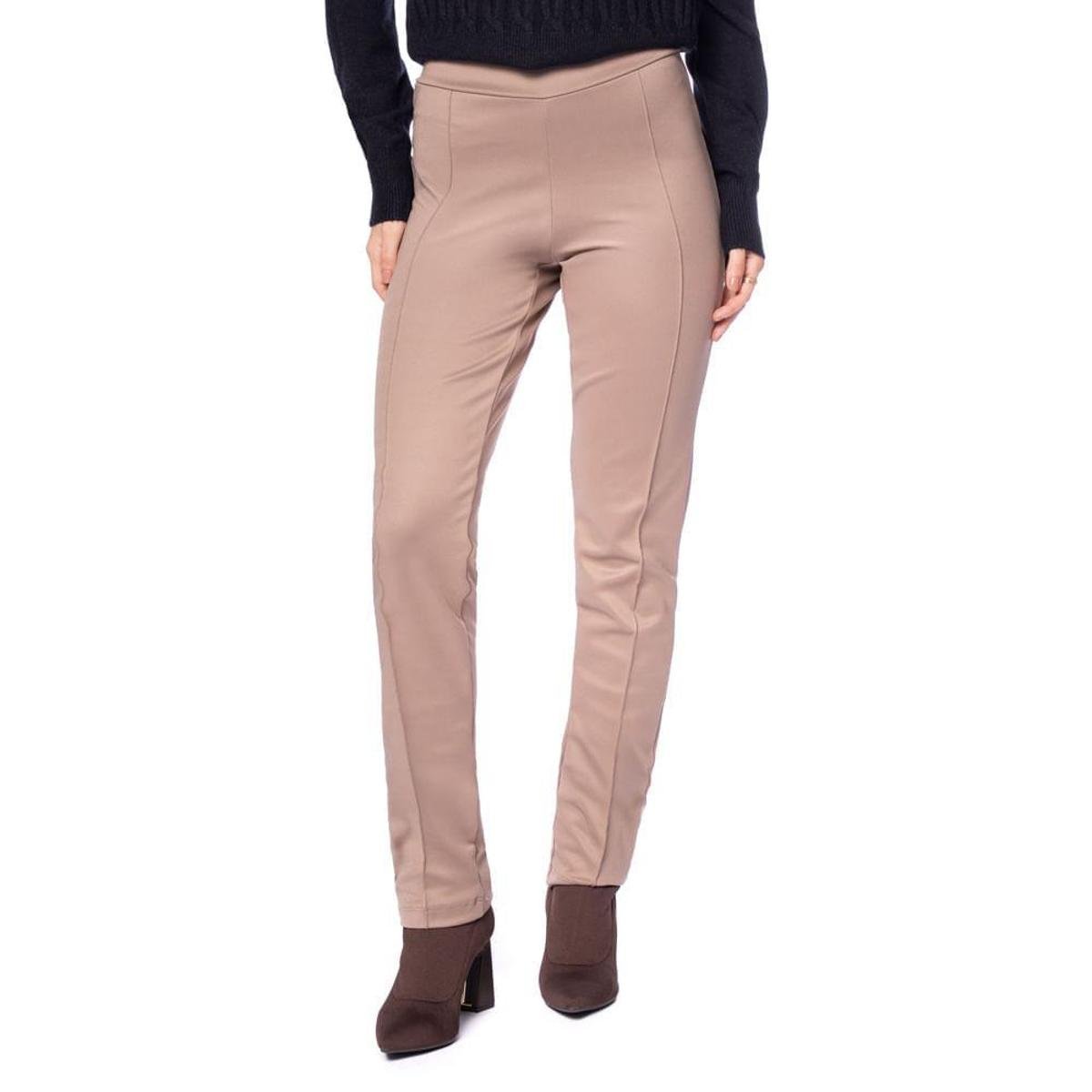 Calça Feminina Bruna e Bia Slim Marrom Claro