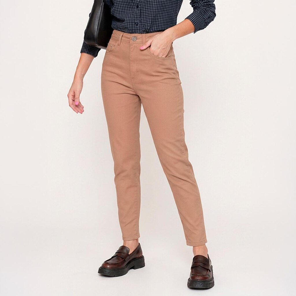 Calça Feminina Cintura Alta Skinny com Elastano Sarja Ajuste Perfeito