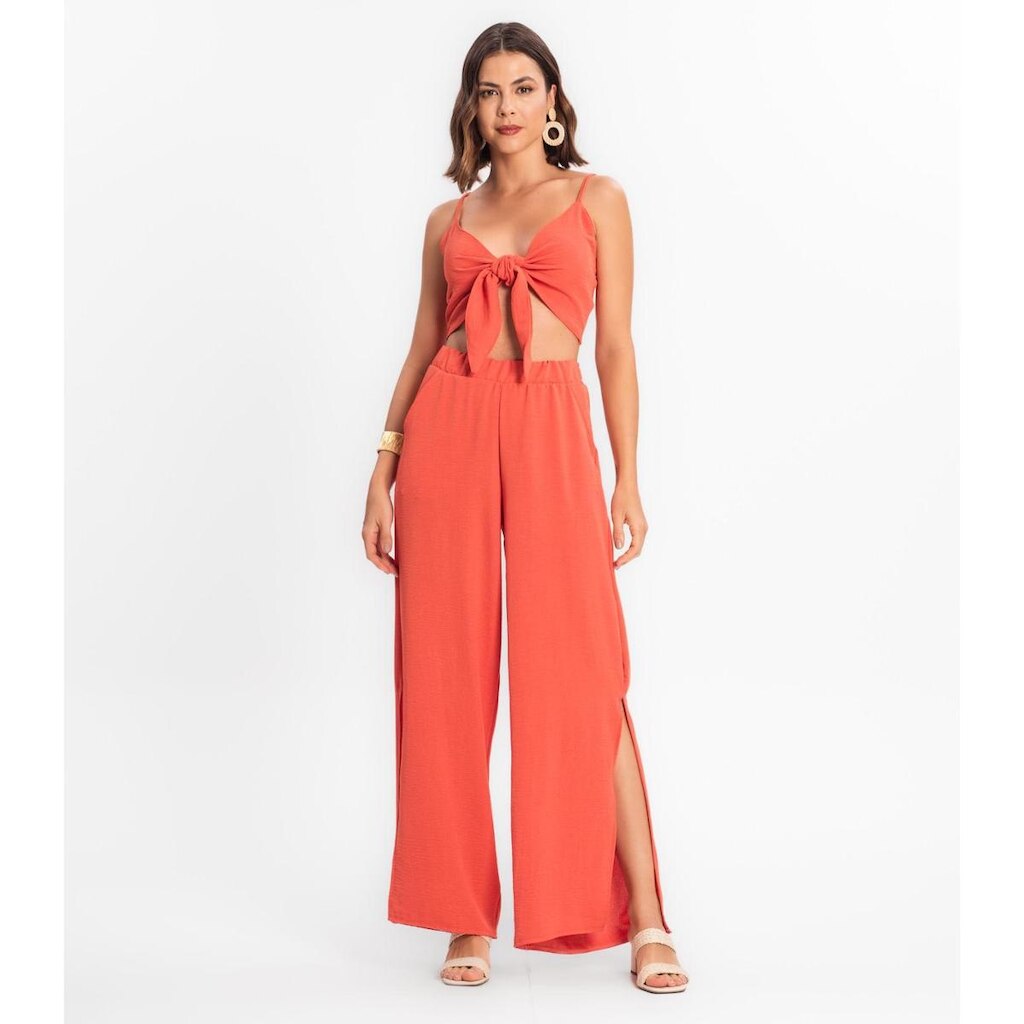 Calça Feminina Em Air Flow Rovitex Laranja