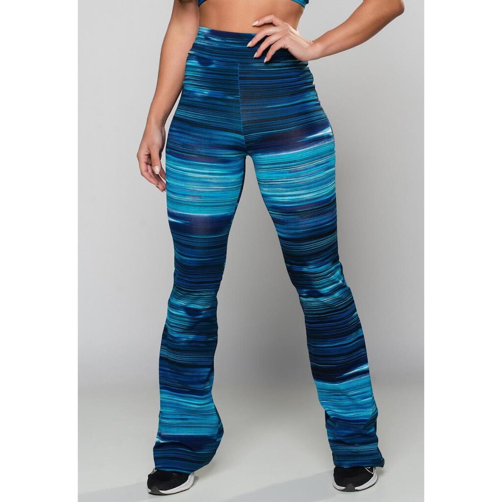 Calça Feminina Flare Estampada Pantalona Cintura Alta Mvb Modas