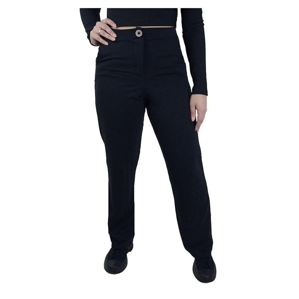 Calça Feminina Giraffe Moletinho Reta Preta - 32591