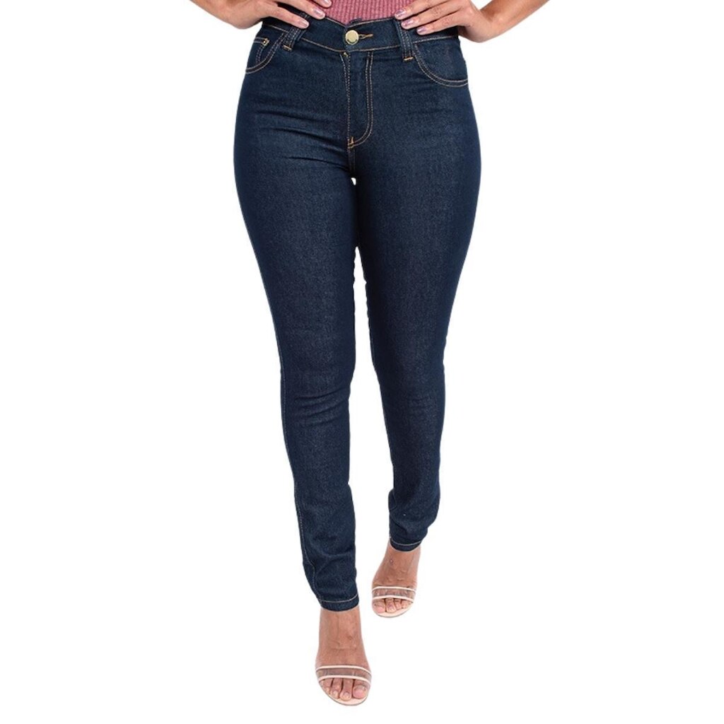 Calça Feminina Jeans Cintura Alta