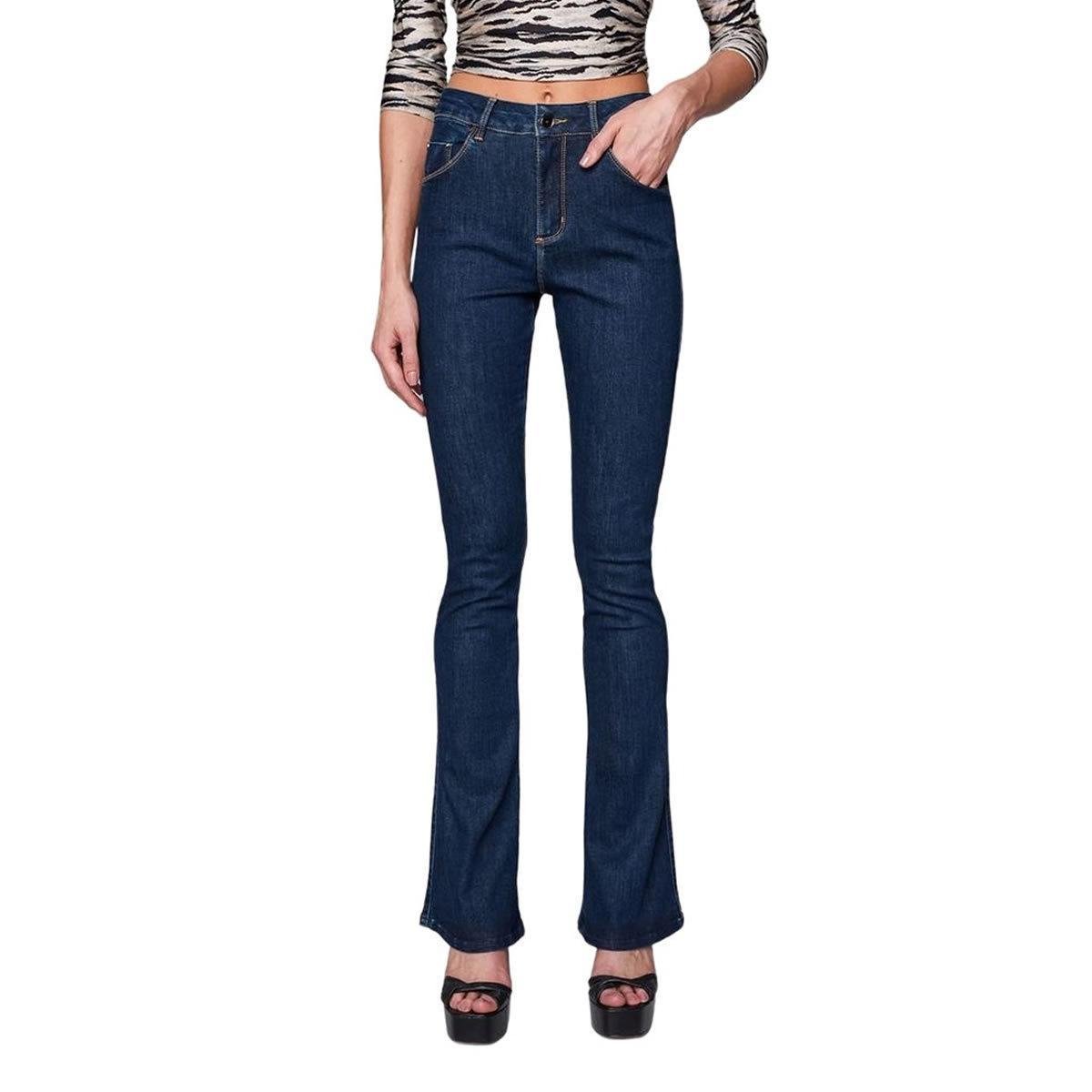 Calça Feminina Lado Avesso Jeans Skinny Flare L1240