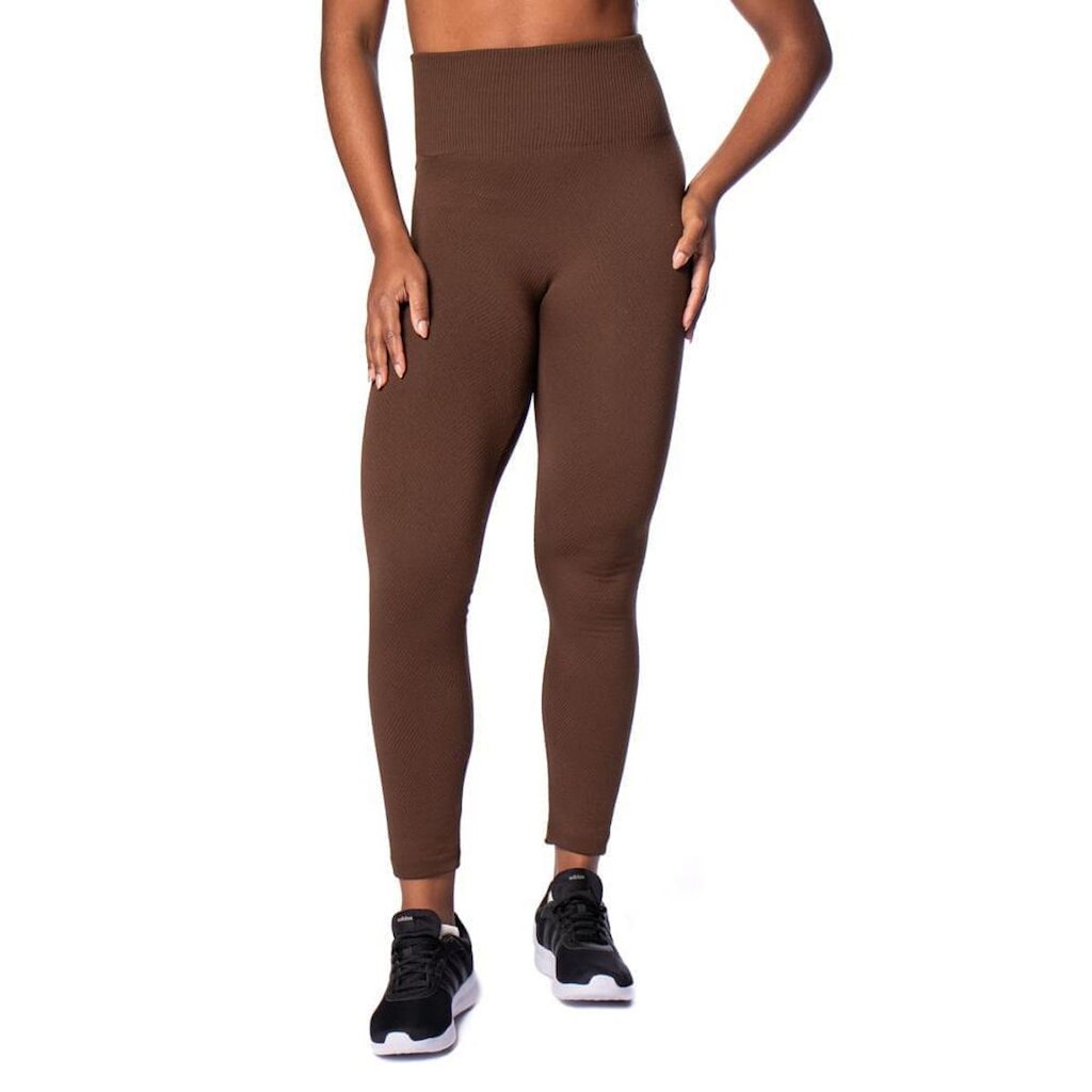 Calça Feminina #Mo Jacquard Peluciada Marrom