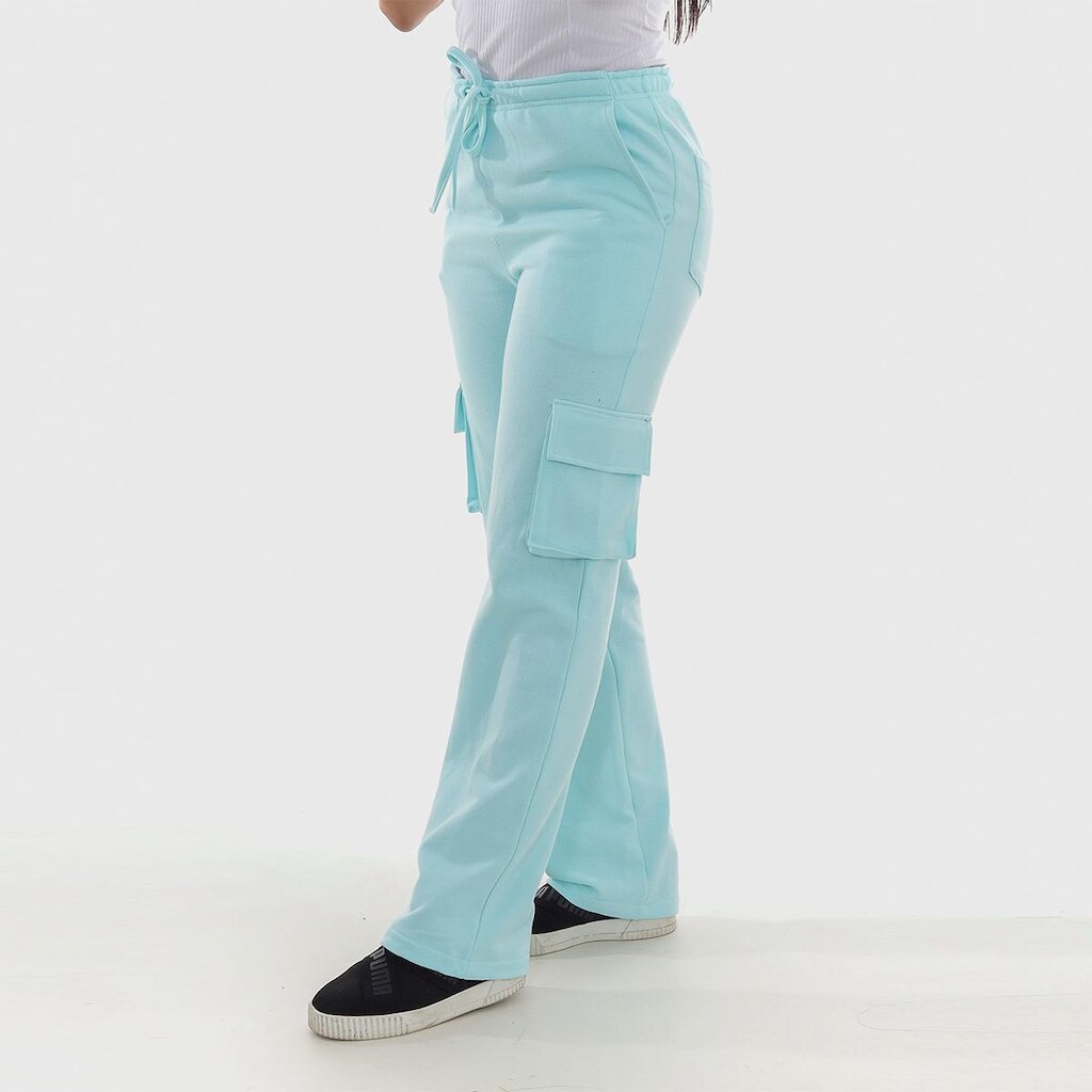 Calça Feminina Moletom Cargo Cintura Elástico 7926