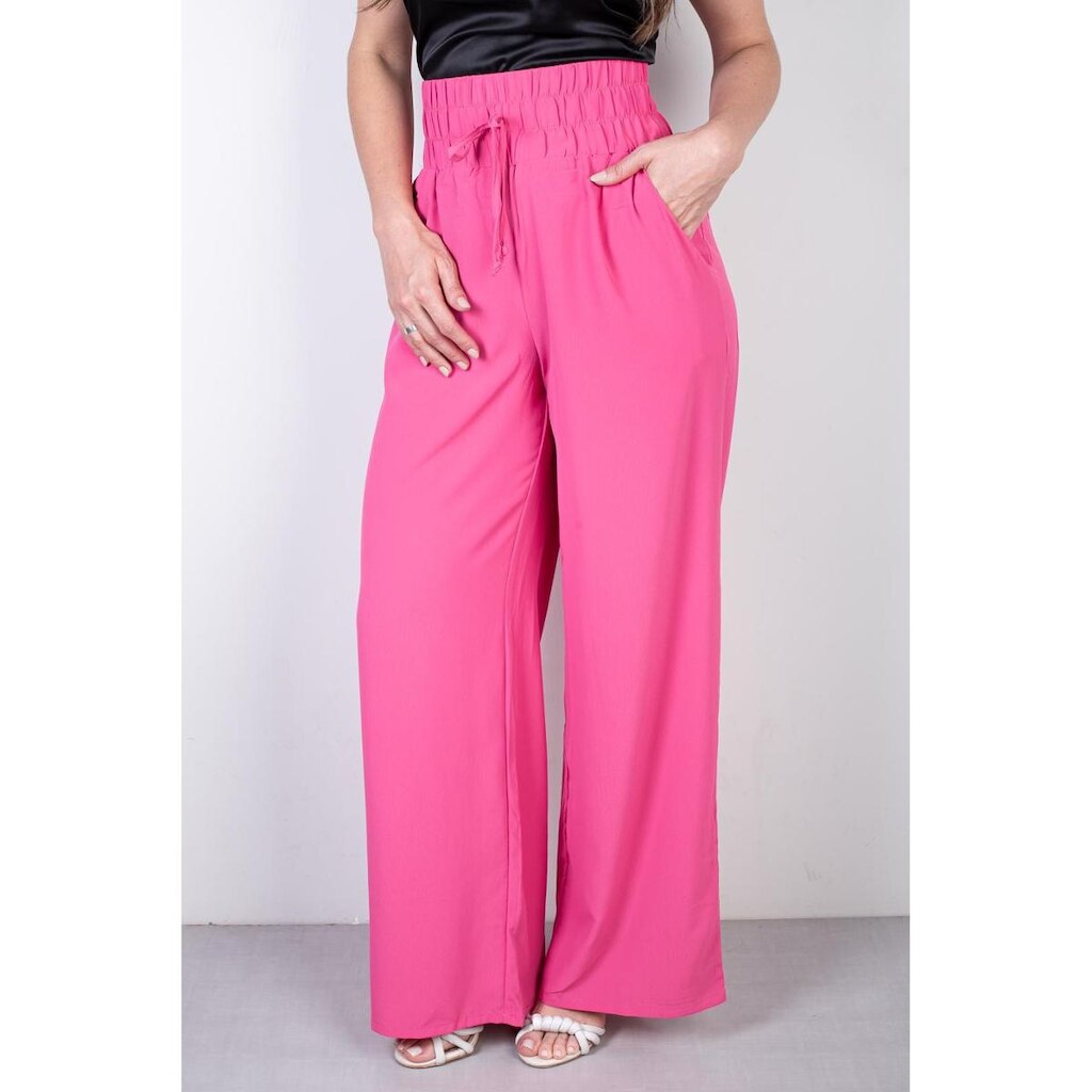 Calça feminina pantalona com elástico 51129