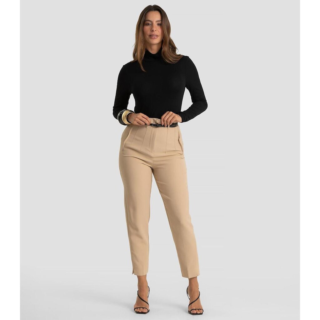 Calça Feminina Plus Size Alfaiataria Dianna Marrom