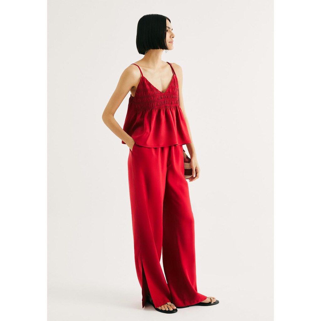 Calça Feminina Reta Em Peach Touch