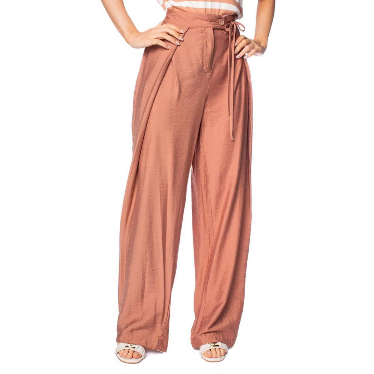 Calça Feminina The Style Box Reta Telha - Marrom | Netshoes