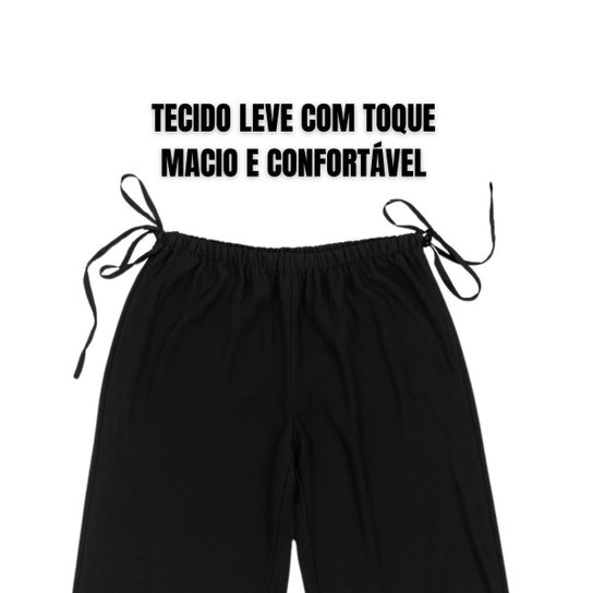 Calça Feminina Viscolinho com Amarração Lateral