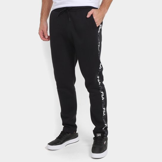 Calça Fila Basic Tape Winter II Masculina - Preto Menor preço em Calça Fila Basic Tape Winter II Masculina - Preto
