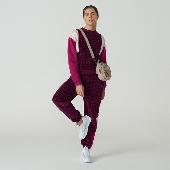 Calça Fila Helen Feminina - Vinho Menor preço em Calça Fila Helen Feminina - Vinho